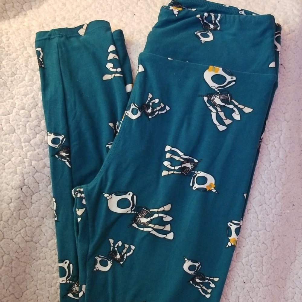 LulaRoe OS Halloween Unicorn skeleton leggings